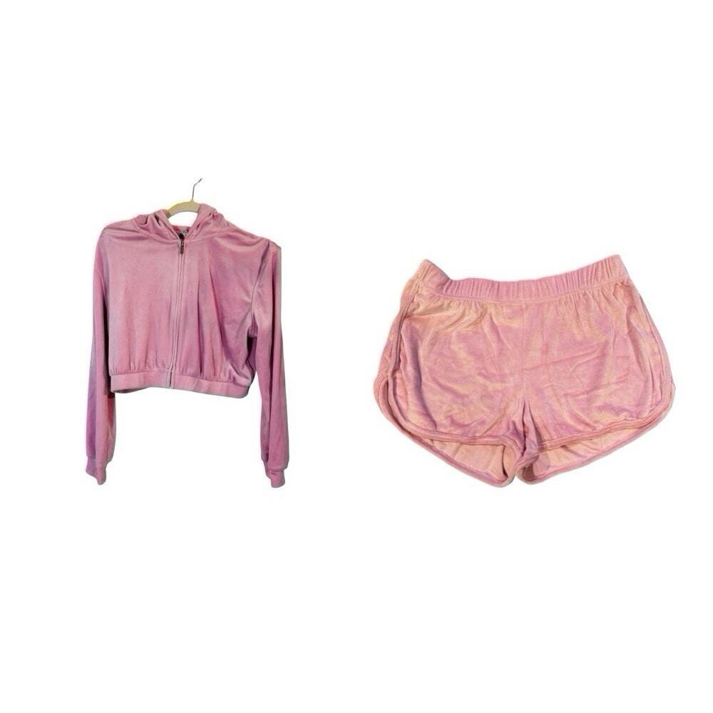JUICY COUTURE Bling Shorts in Petal Pink Size (M)+DIVIDED Petal Pink Jacket Sz L